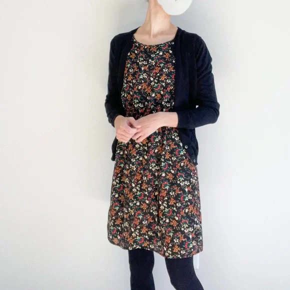 Crew Dresses Black Floral Dress Poshmark